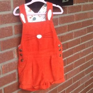 Boden corduroy overalls 2-3 orange bunny